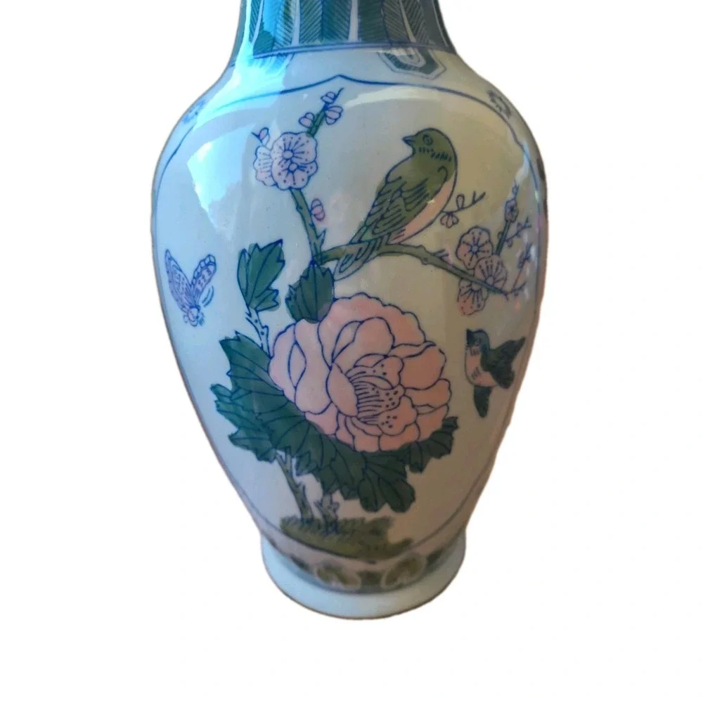 VTG 70s Chinese Porcelain Export Vase 14.5